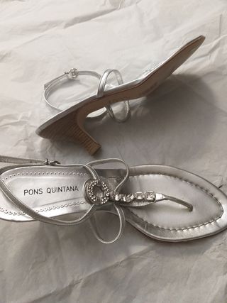 Sandalias plateadas Talla40