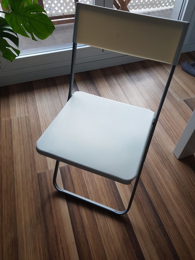 Silla, exterior, plegable blanco
