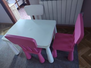 Mesa y sillas mamut ikea