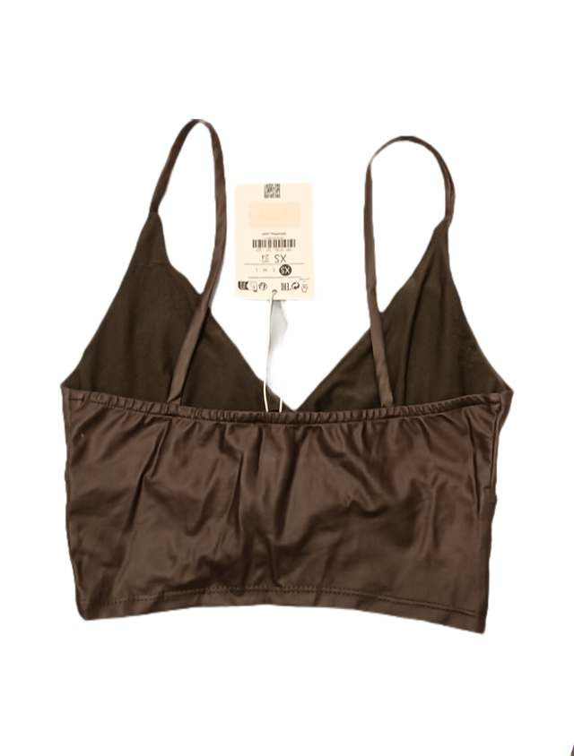 Top cruzado Bershka verde militar