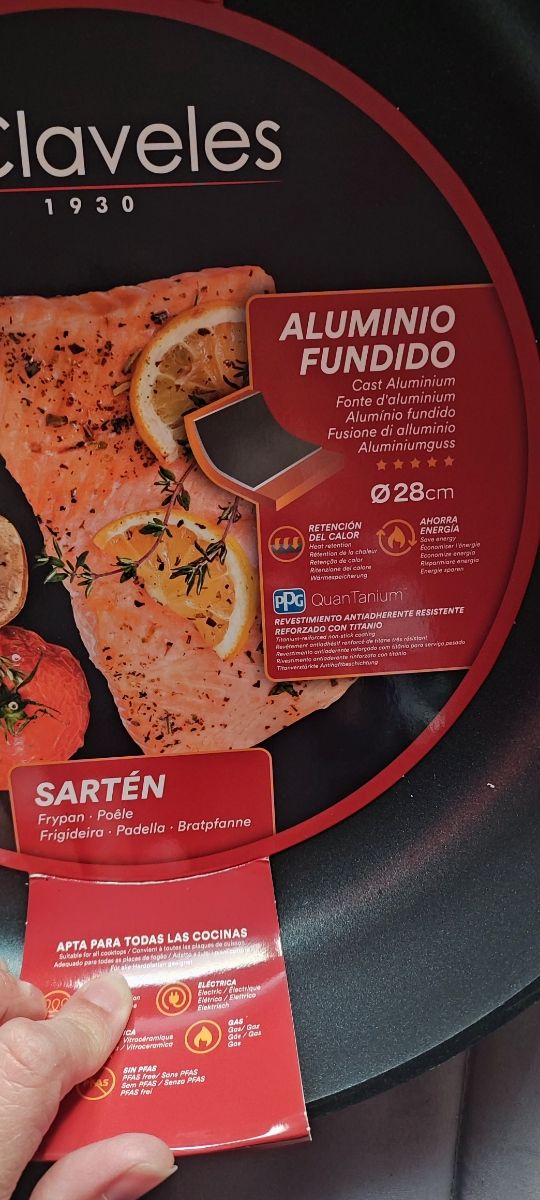 Sartén aluminio fundido. Inducción