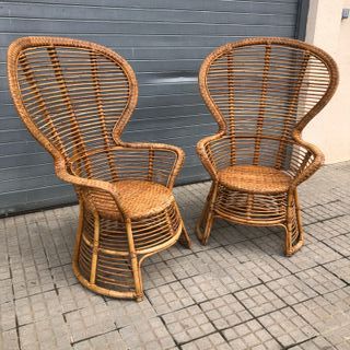 Sillones mimbre ratan vintage
