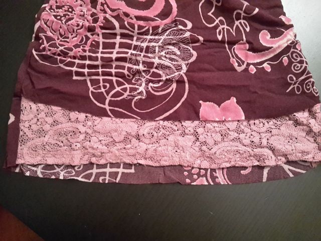 Maglia fantasia viola in tulle taglia unica