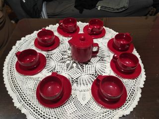 Juego ocho de tazas con su tetera yoplait