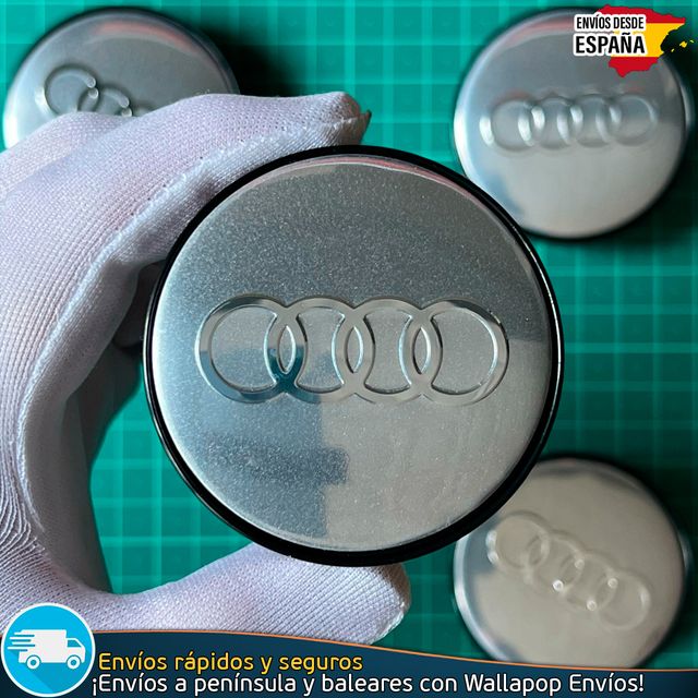 X4 Tapacubos Audi 60mm Cubrebujes Tapas Negras