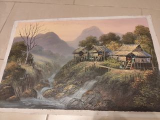 pintura oleo paisaje asiático