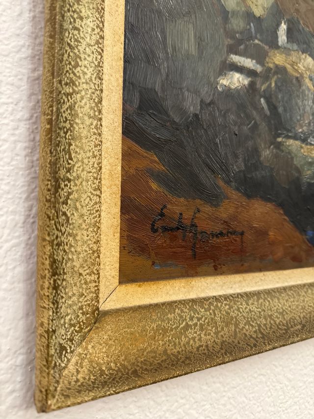 Cuadro antiguo curso de río