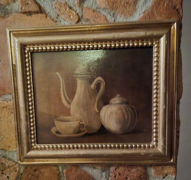 Quadro olio su tavola antico