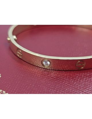 Cartier LOVE Pulsera Oro Amarillo 18K 4 Diamantes Talla 17