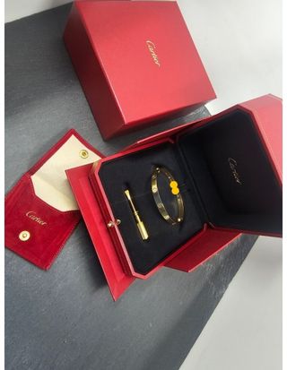 Cartier LOVE Pulsera Oro Amarillo 18K 4 Diamantes Talla 17
