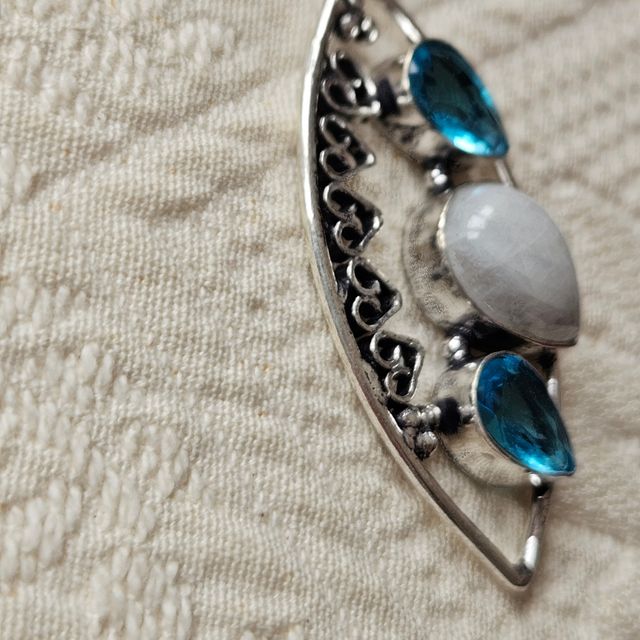 Colgante plata 925 piedra luna y topac