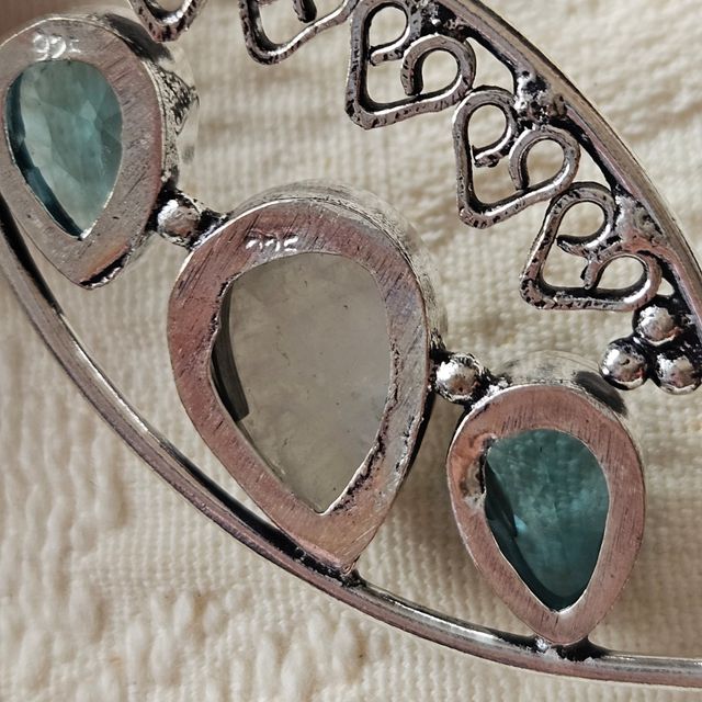 Colgante plata 925 piedra luna y topac