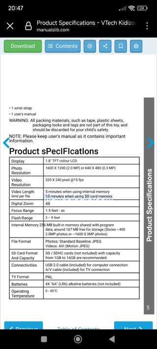 Vteck Kidzoom camera