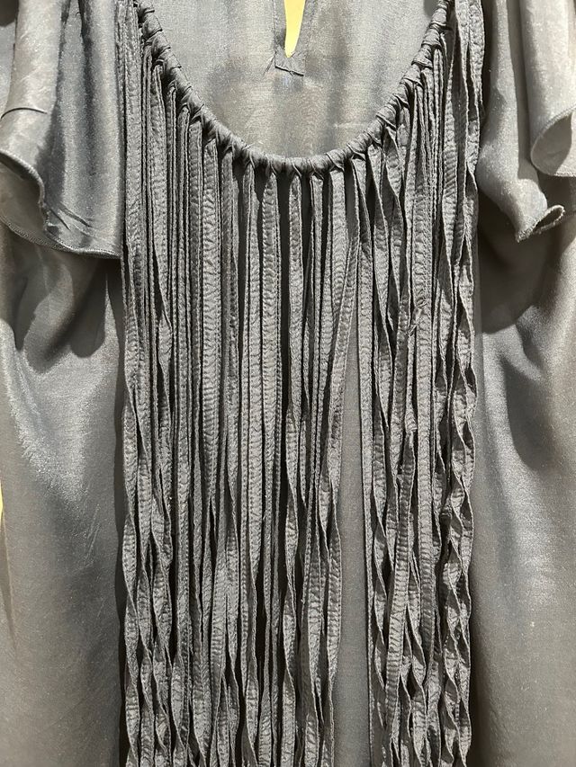 Blusa azul flecos talla S