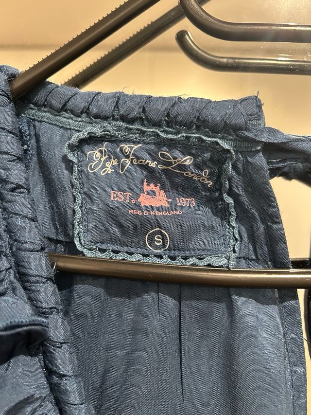 Blusa azul flecos talla S