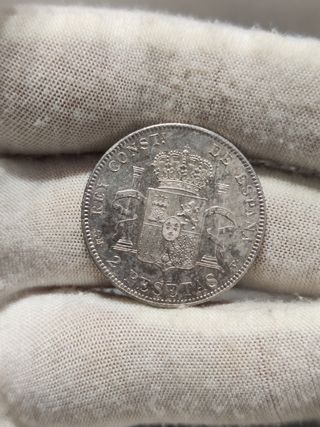 Moneda plata 2 pesetas 1905 Alfonso XIII
