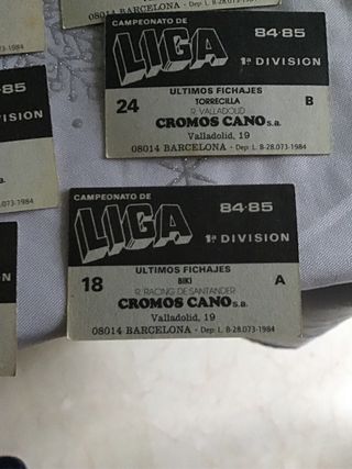 Cromos de fútbol campeonato de liga 84 85