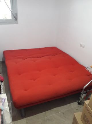 SOFÁ CAMA PLEGABLE ROJO