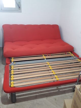 SOFÁ CAMA PLEGABLE ROJO