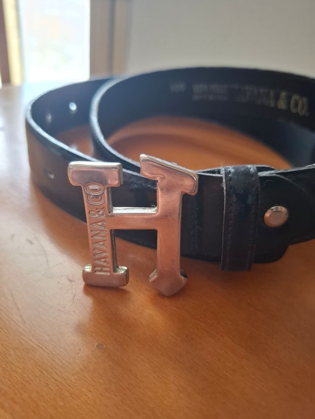 Cintura Havana e Co nera lucida, vera pelle 105cm