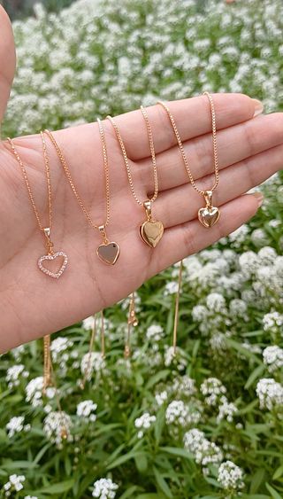 Collar corazón chapado en oro