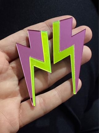 Pendientes rayo espejo retro