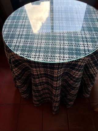 Mesa de camilla con tarima y cristal