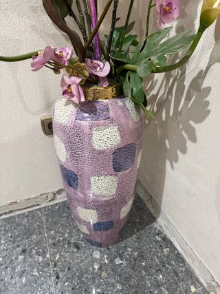Jarron decorativo para suelo con flores