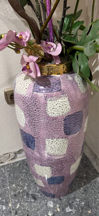 Jarron decorativo para suelo con flores
