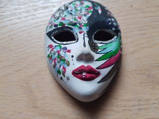 Piccola maschera veneziana ceramica vintage da app