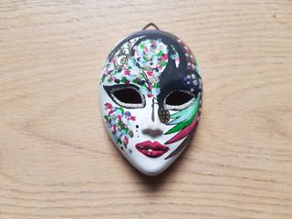Piccola maschera veneziana ceramica vintage da app