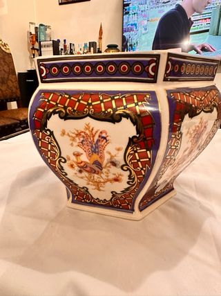 Cuenco antiguo ceramica policromada Imari años 50s
