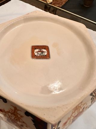 Cuenco antiguo ceramica policromada Imari años 50s