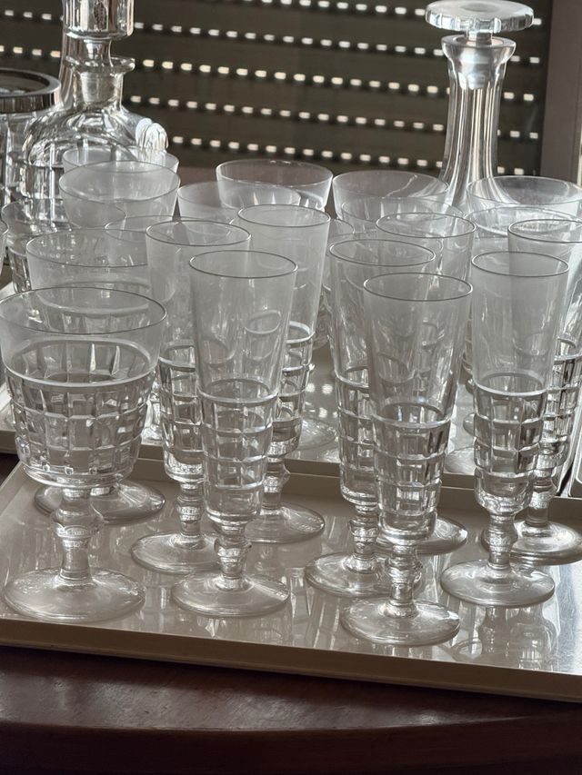 serviço de copos em cristal Atlantis Antigos