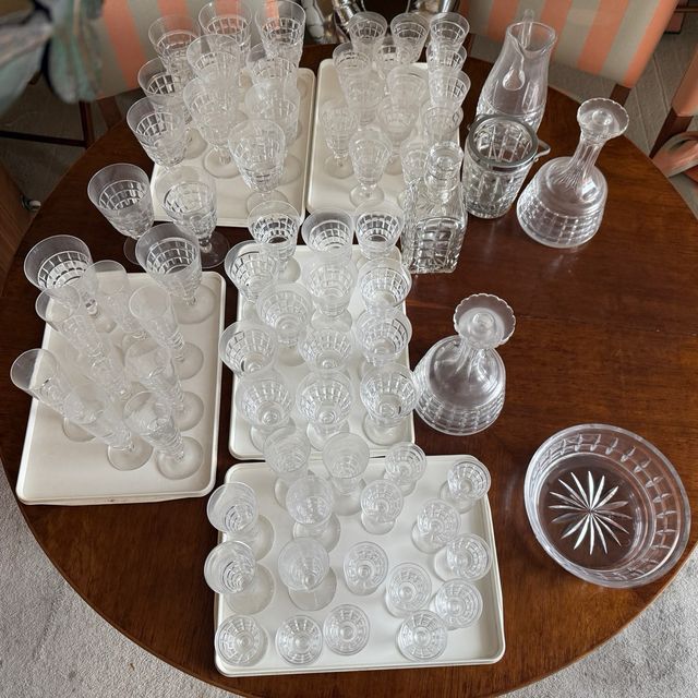 serviço de copos em cristal Atlantis Antigos