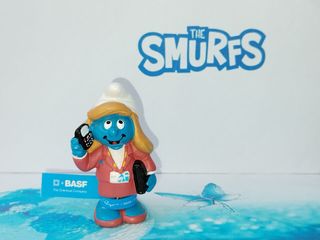 Puffi Puffetta BASF Variante etichetta azzurra Pej