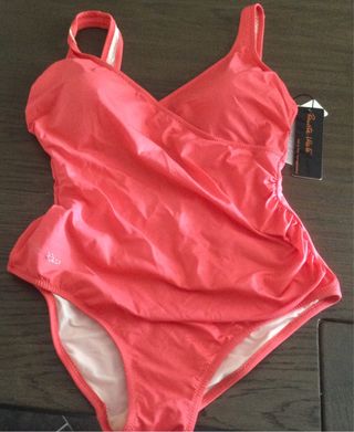 Costume da bagno intero donna colore rosso corallo