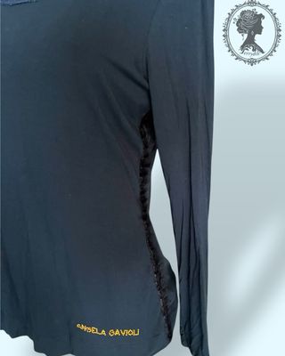 Maglia leggera manica lunga Jersey Blu donna curvy