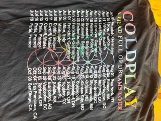 T-shirt maglia Coldplay tour 2017