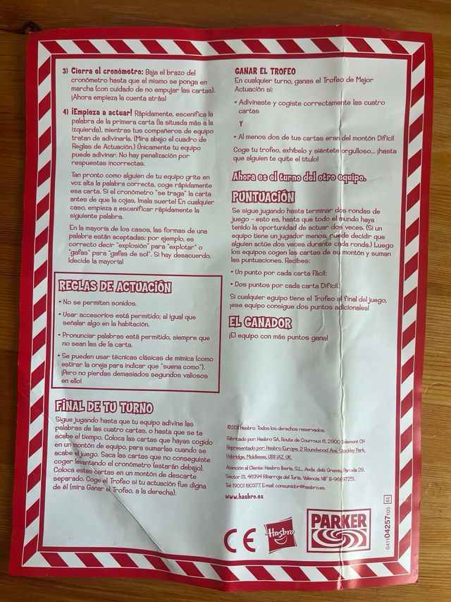 Juego de mesa Gestos