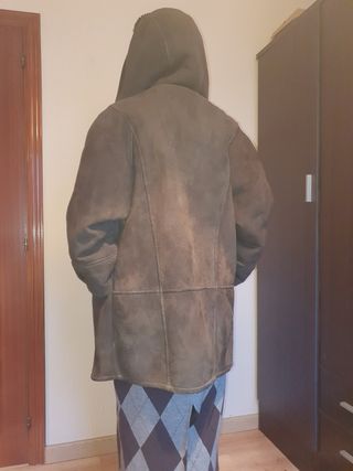 Abrigo 3cuartos de piel vuelta verde