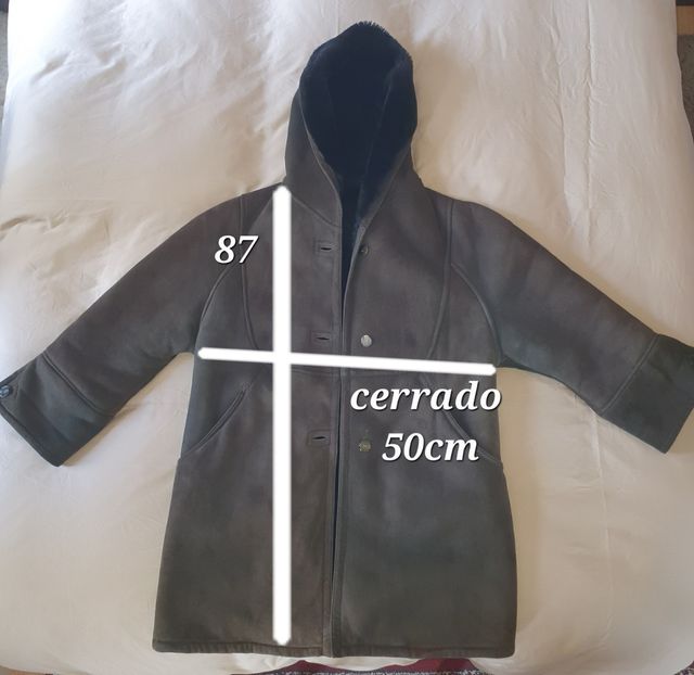 Abrigo 3cuartos de piel vuelta verde