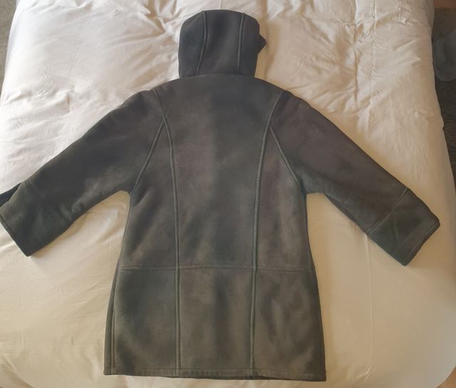 Abrigo 3cuartos de piel vuelta verde