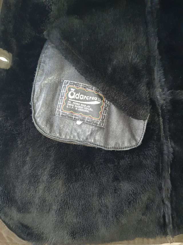 Abrigo 3cuartos de piel vuelta verde