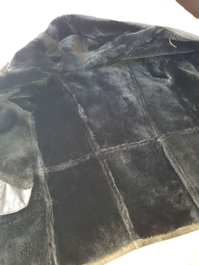 Abrigo 3cuartos de piel vuelta verde