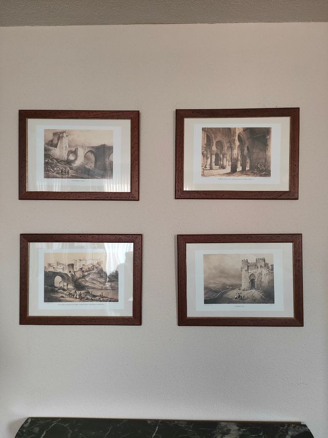 Conjunto de cuadros laminas lienzo