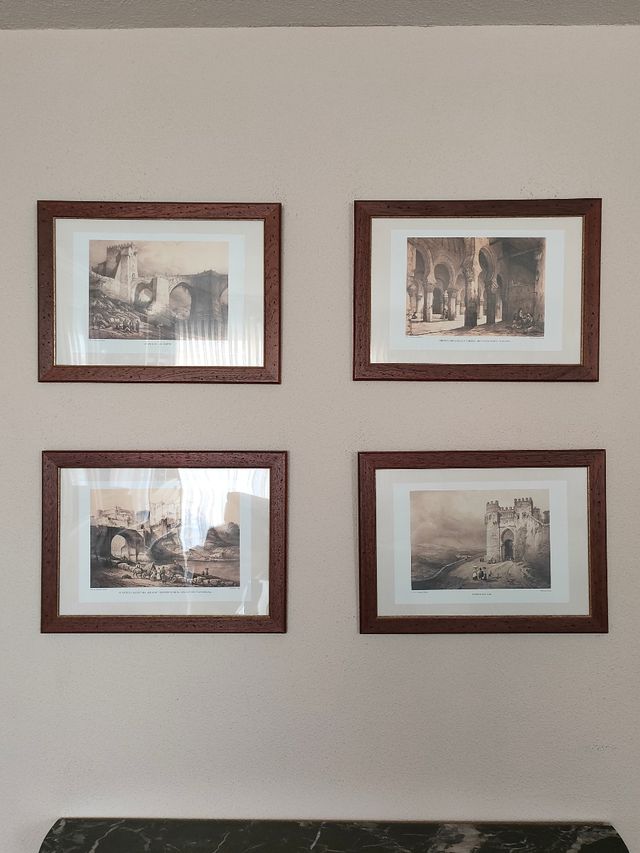 Conjunto de cuadros laminas lienzo