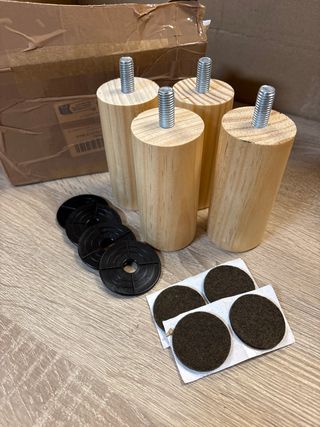 Patas Somier Cilindro Madera 10cm