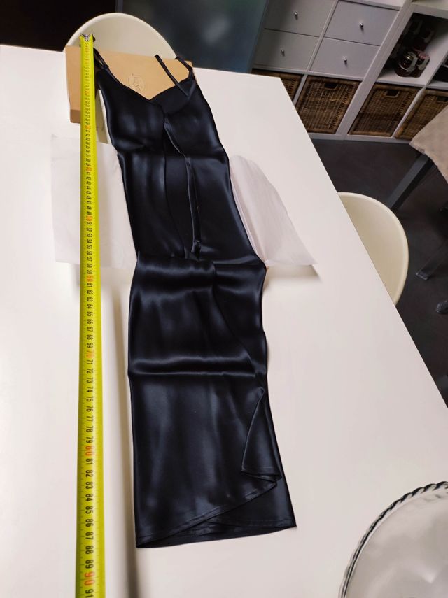 Sottoveste tg 48, pura seta nera