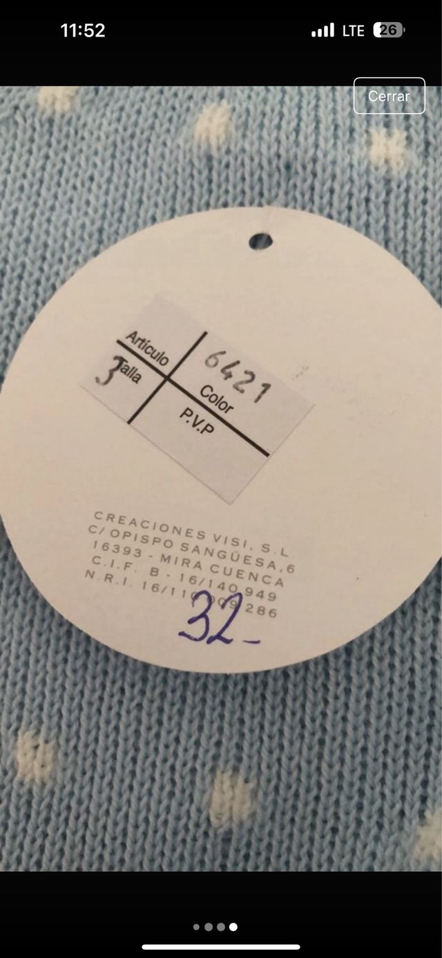 Conjunto bebé 3 meses perlé